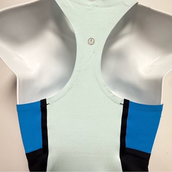 Lululemon Athletica Green Black Fitted Asymmetrical Tank Top - Picture 7 of 7